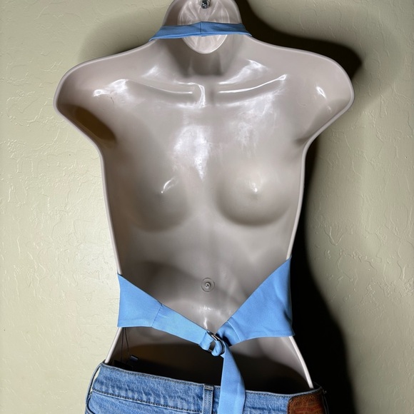 PrettyLittleThing Light Blue Halter Vest Style Tank Top Size 2 - Picture 5 of 8